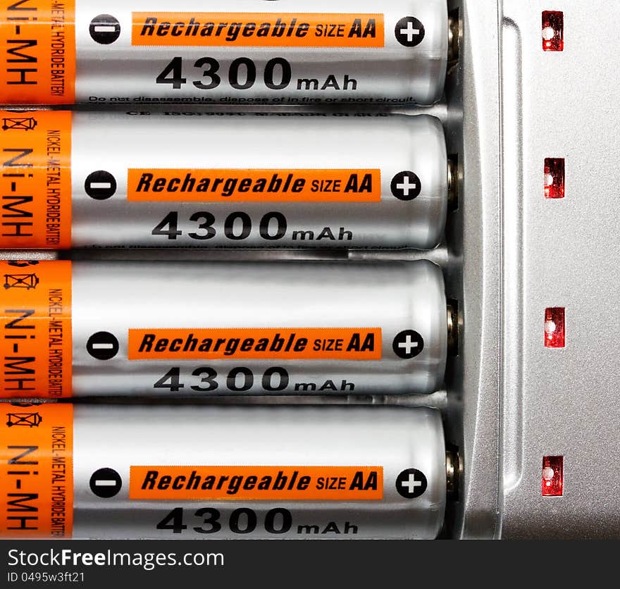 AA batteries rechargeable in accumulator charger