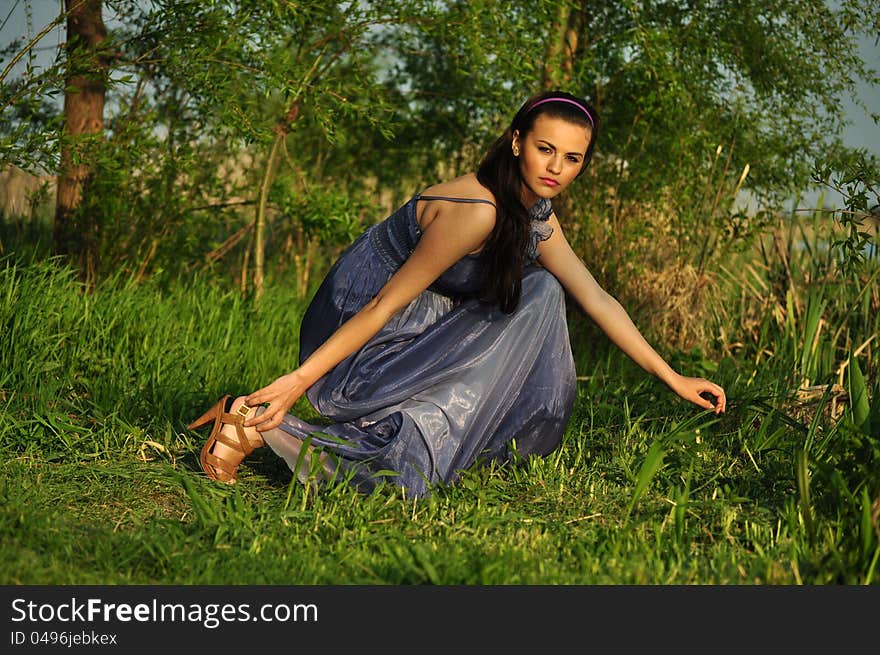 Portrait of a woman in the forest