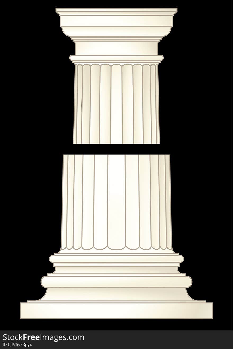 Drawing of classic column in detail. Drawing of classic column in detail