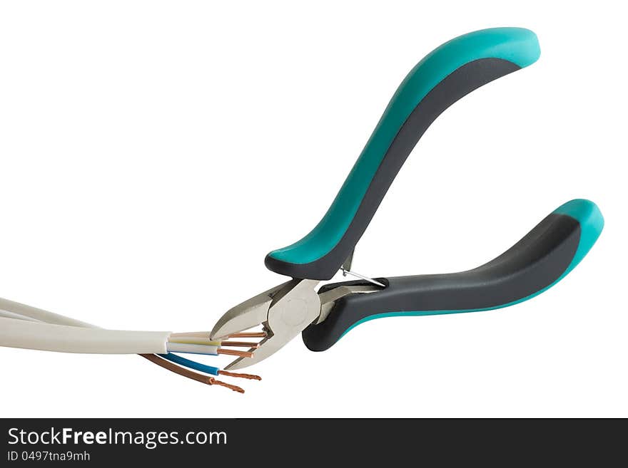 Wire cutter with insulated cables