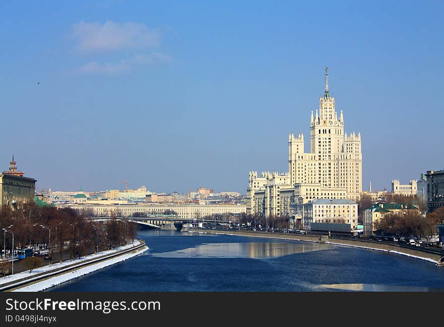 View of the Moscow River from the Big Krasnokholmsky Bridge. View of the Moscow River from the Big Krasnokholmsky Bridge