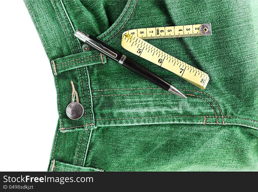 Jeans and measuring tape