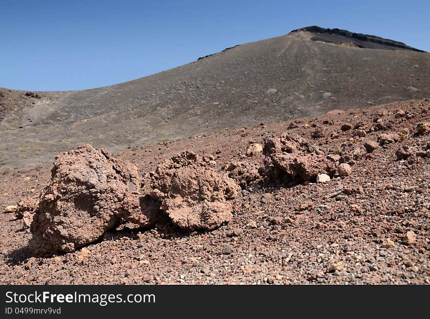 Solidified lava