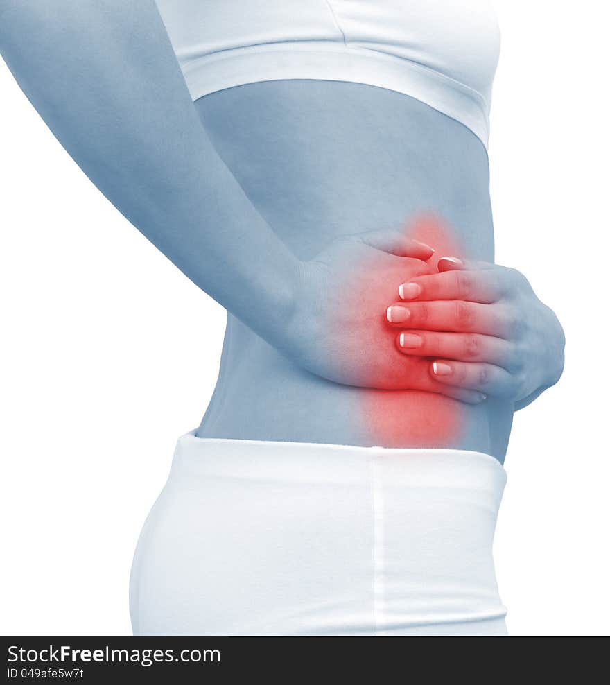 Acute pain in a woman section of kidney