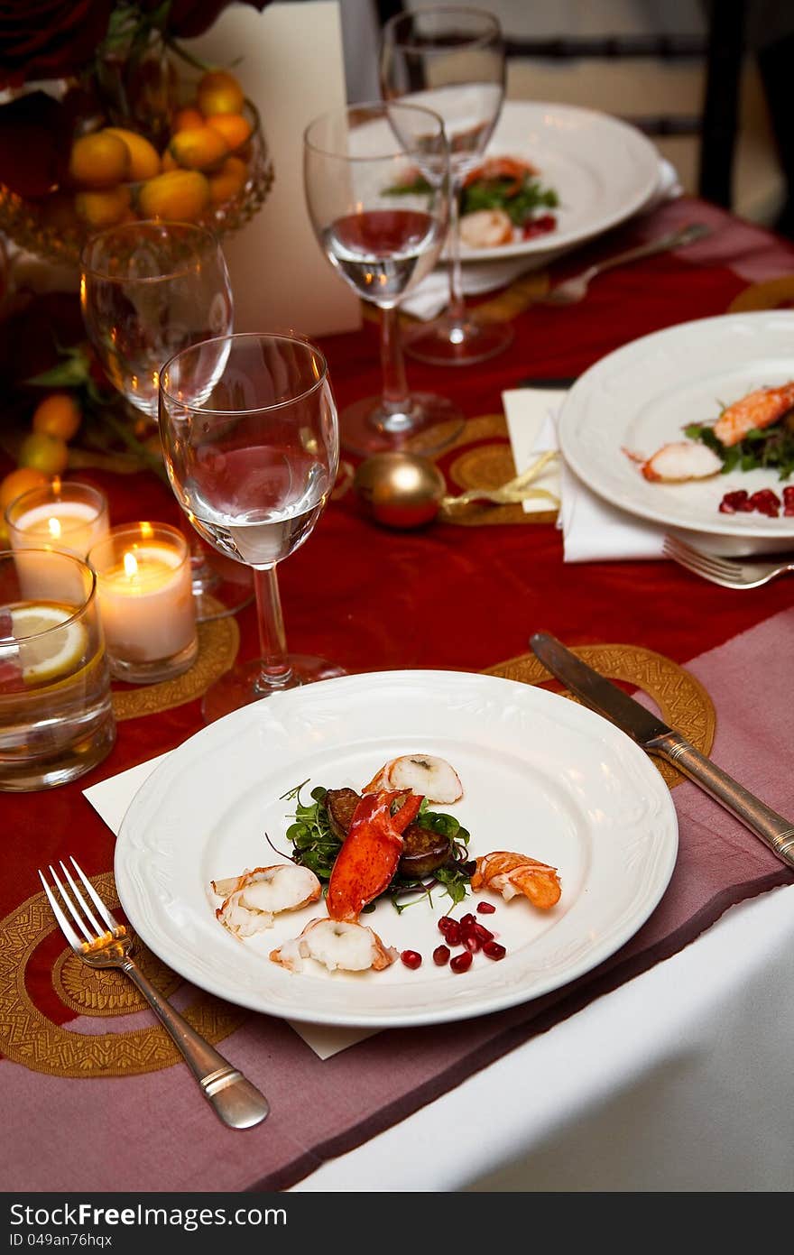 Plate of food during a wedding