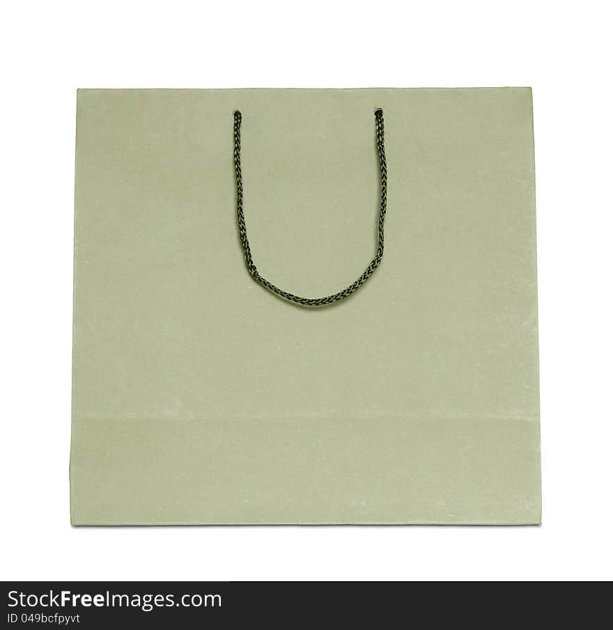 Brown shopping bag isolated on white background