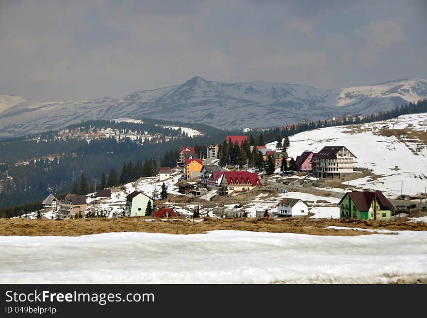 Ranca resort on Transalpina road on top Carpathian mountains in center of Romania. Ranca resort on Transalpina road on top Carpathian mountains in center of Romania