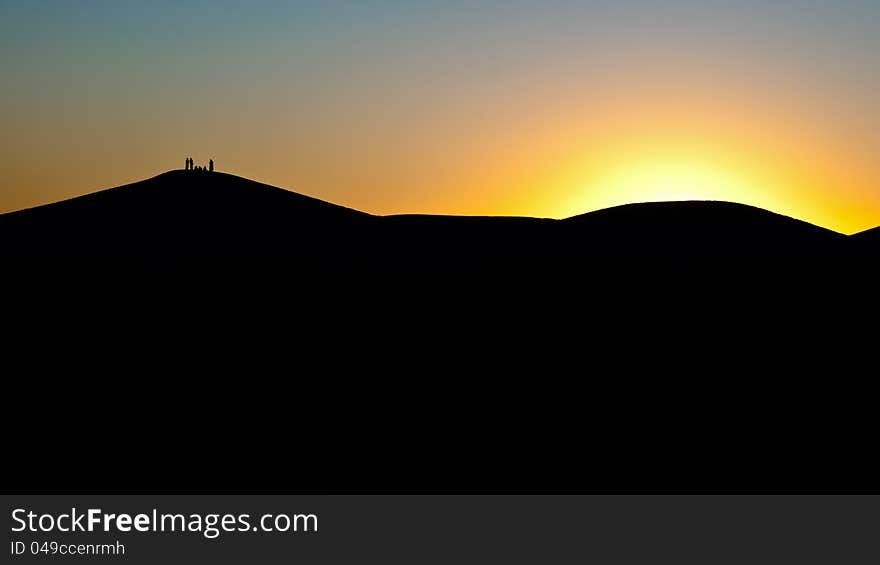 Sand dunes at sunset, Erg Chigaga, Morocco. Sand dunes at sunset, Erg Chigaga, Morocco