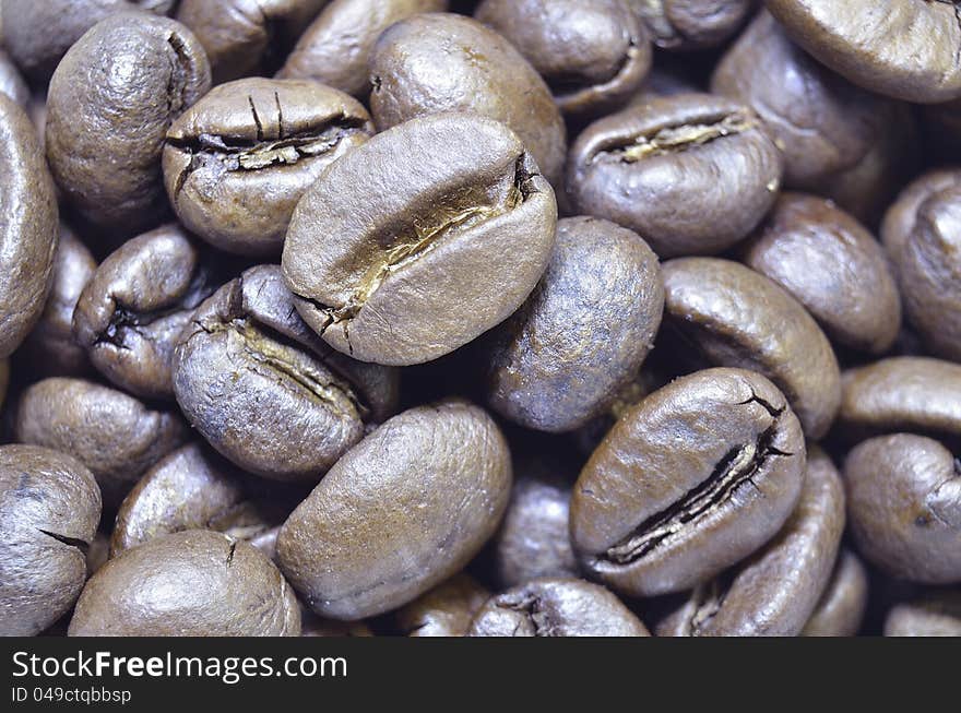 Coffee beans closeup