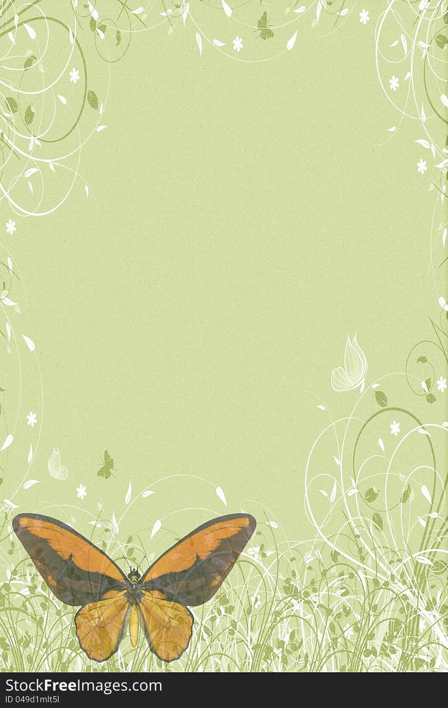 Green Butterflies Letter