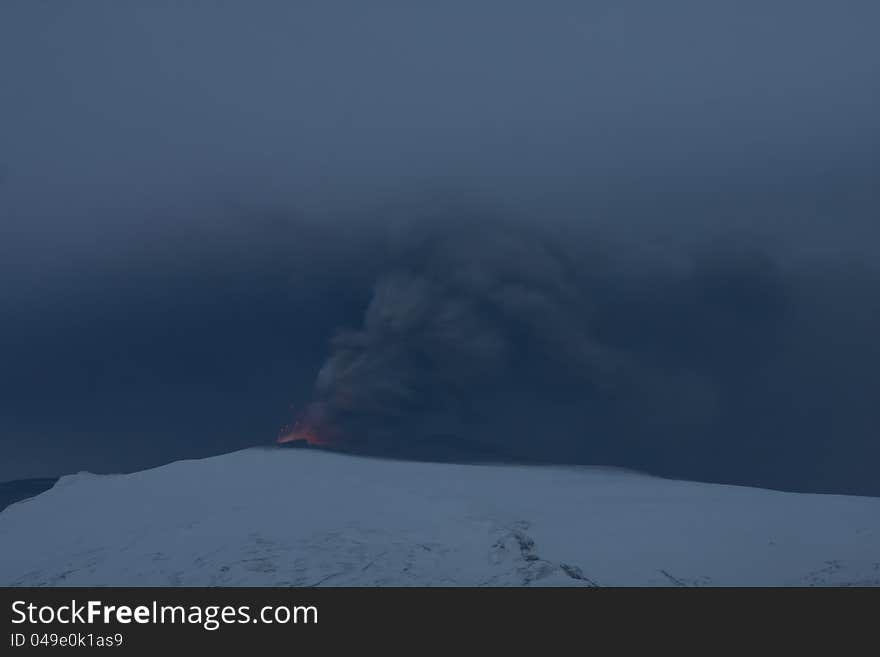 Erupting of volcano in Iceland. Erupting of volcano in Iceland