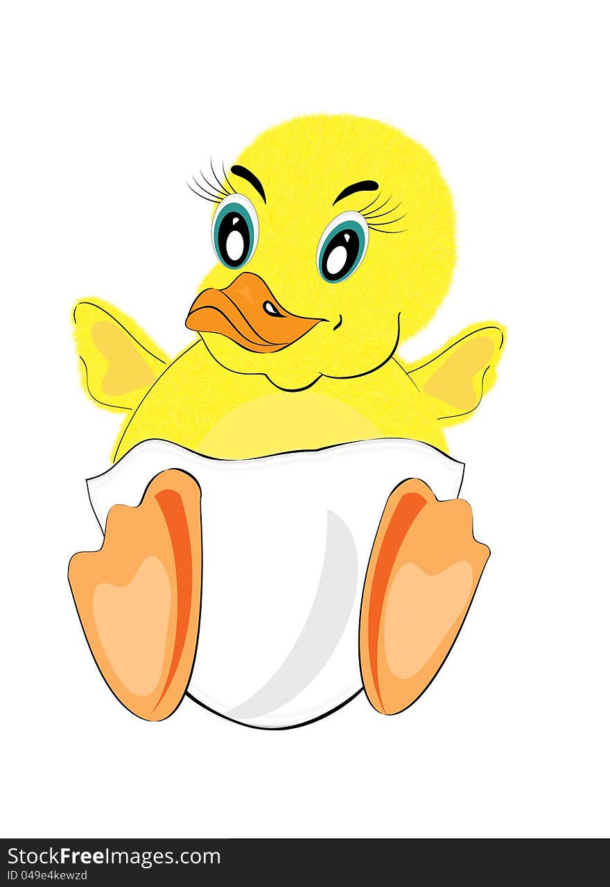 Funny painted duckling