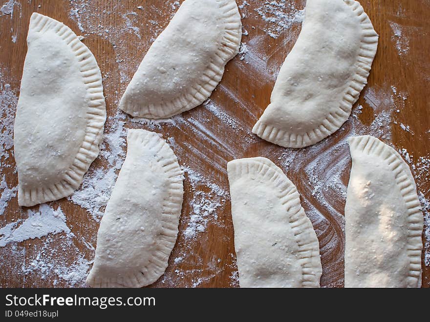 Pasties with meat.