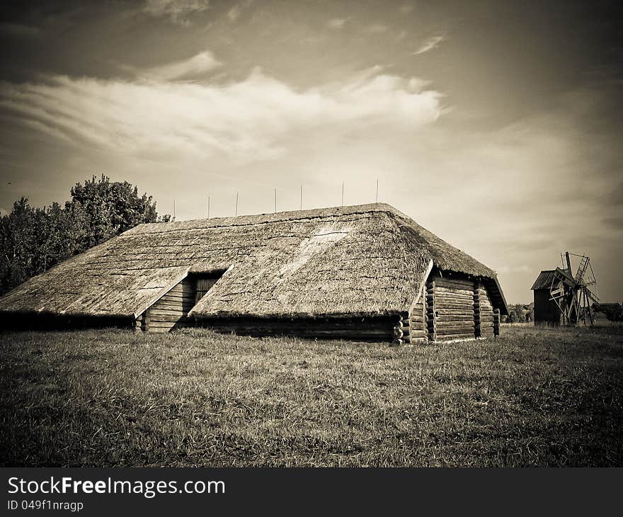 Museum of old rural buildings in the open air, Minsk, Belarus.