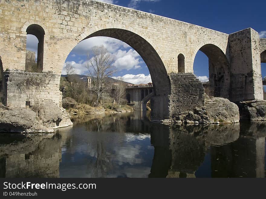 Roman bridge at Besalu, Spain