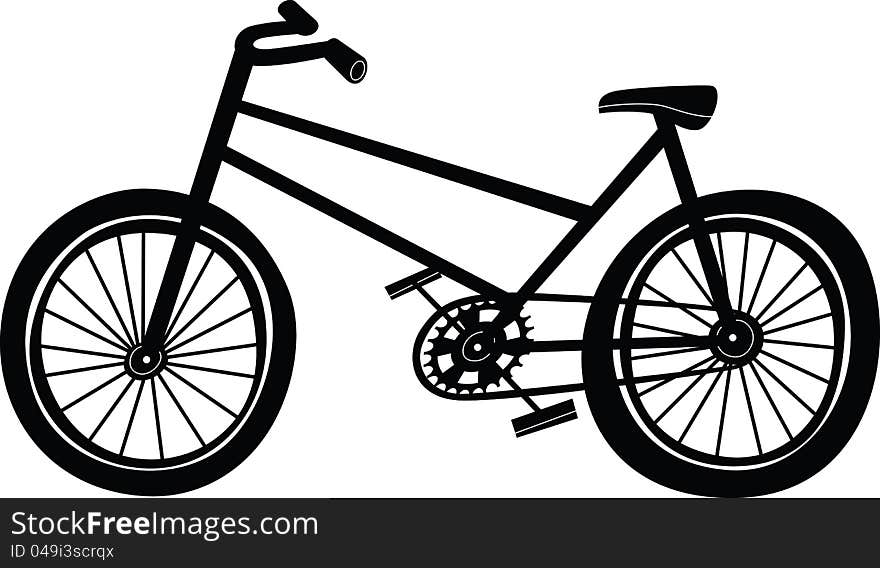 Cartoon silhouette of a bike. Vector. Cartoon silhouette of a bike. Vector.