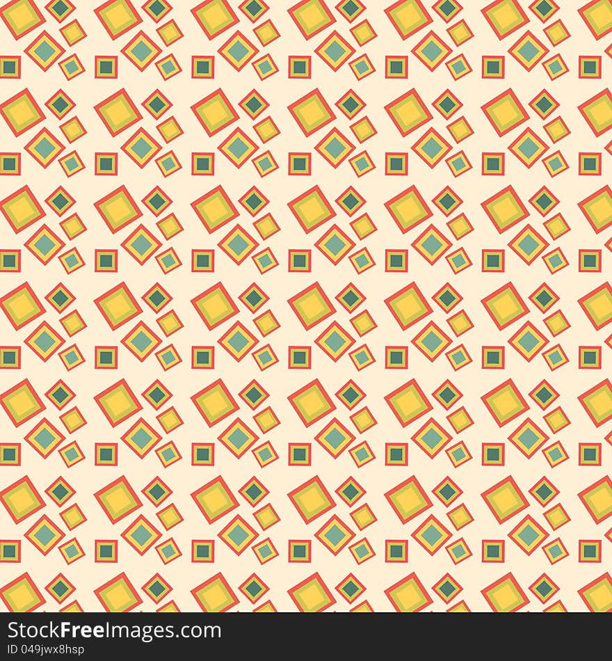 Red, green, yellow squares on cream background. Red, green, yellow squares on cream background