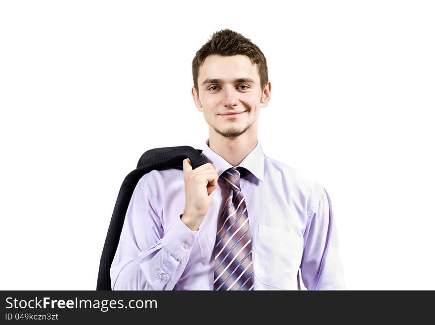 Beautiful businesswoman on a white background. Beautiful businesswoman on a white background