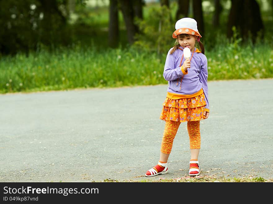 Girl With Ice Cream Stands