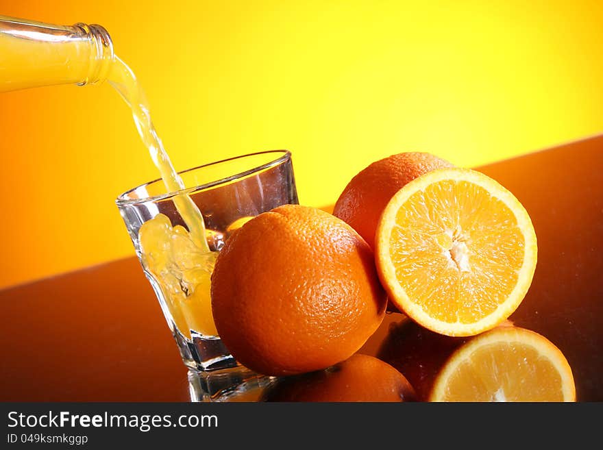 Fresh and cold orange drink. Fresh and cold orange drink