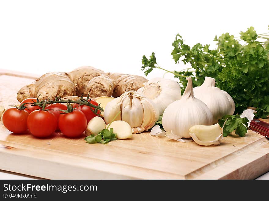 Close up of Healthy vegetables on the table