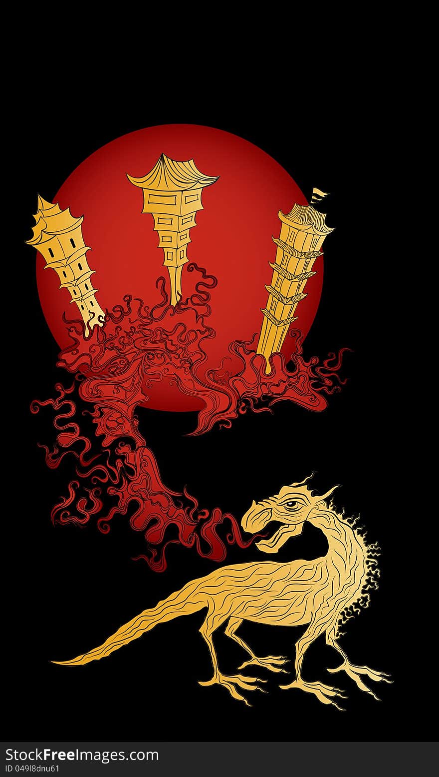 Golden Dragon And The Ancient China Town