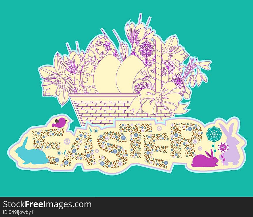 Easter Background. Raster version of illustration