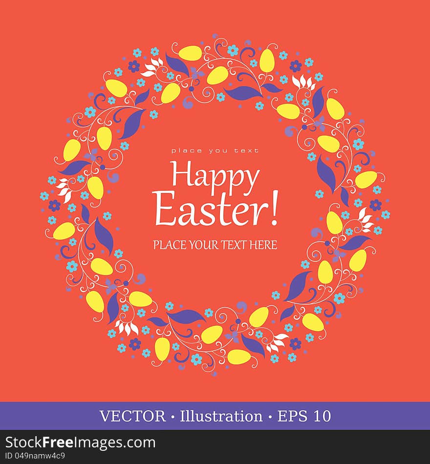 Easter egg, greeting card. 
Vector. Easter egg, greeting card. 
Vector