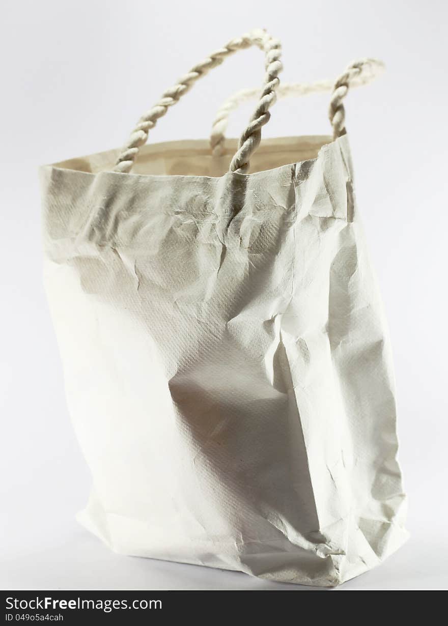 White bag on white background. White bag on white background