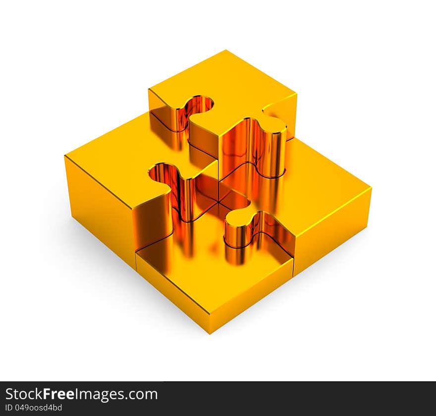 Gold puzzles. Image contain clipping path