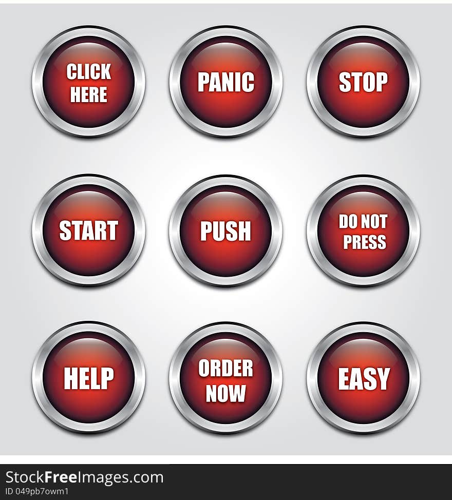 Aluminium red buttons