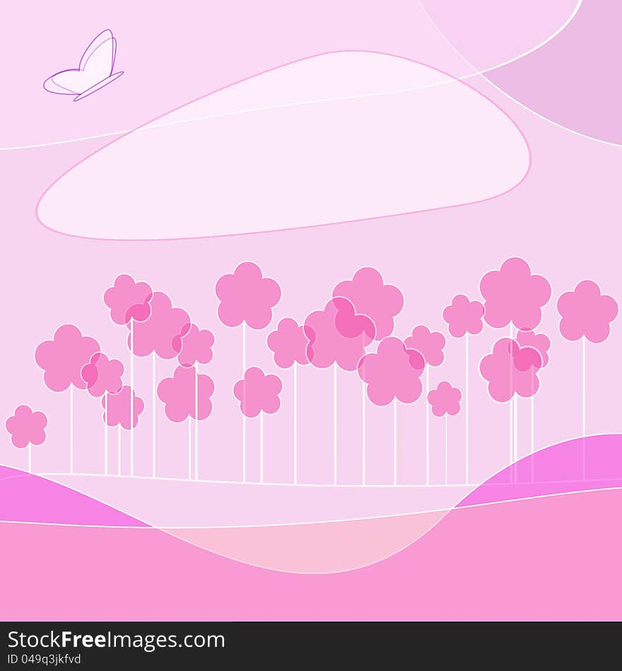 Simple stylish violet card whis flowers