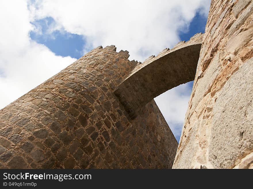 Puerta del Alcazar of castle Avila /fragment/ in Spain