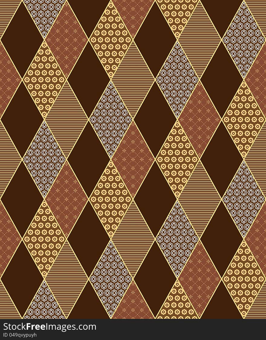 Seamless lozenge pattern in patchwork style. Seamless lozenge pattern in patchwork style.