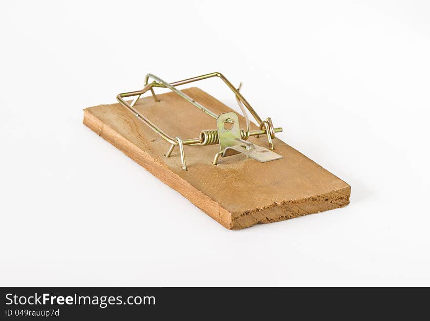 Rat trap on white background