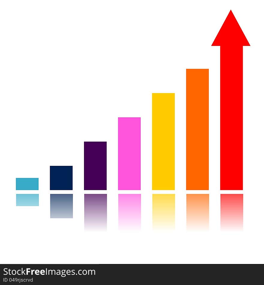 Coloumn graphic chart isolated on white background. Coloumn graphic chart isolated on white background