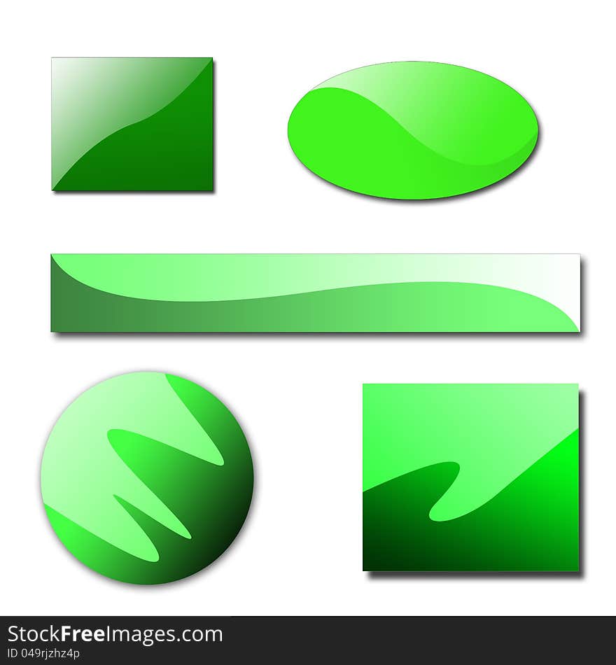 Green glassy empty for logo, banner, icon. Green glassy empty for logo, banner, icon