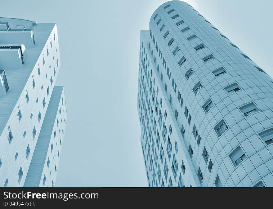 High-rise modern apartment building. High-rise modern apartment building.