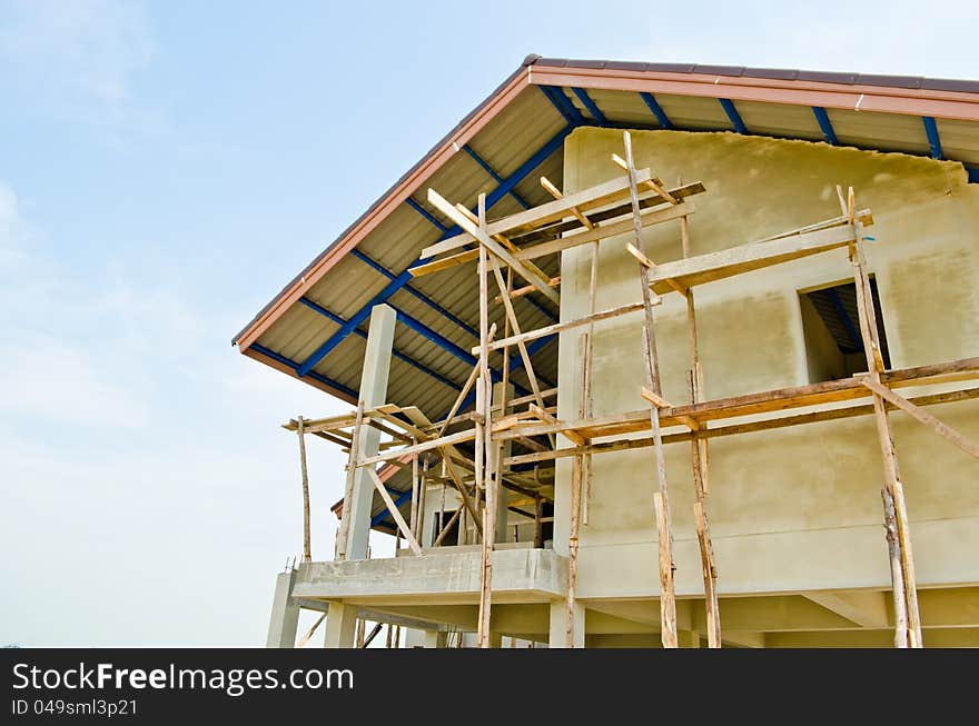 Up stair of new home under construction. Up stair of new home under construction