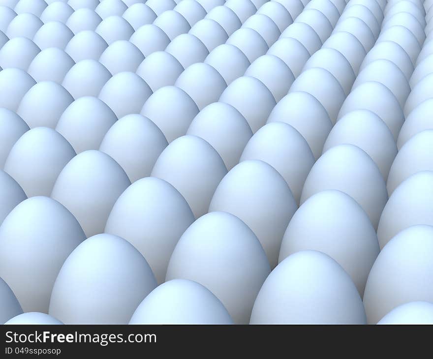 A group of white eggs on a  background