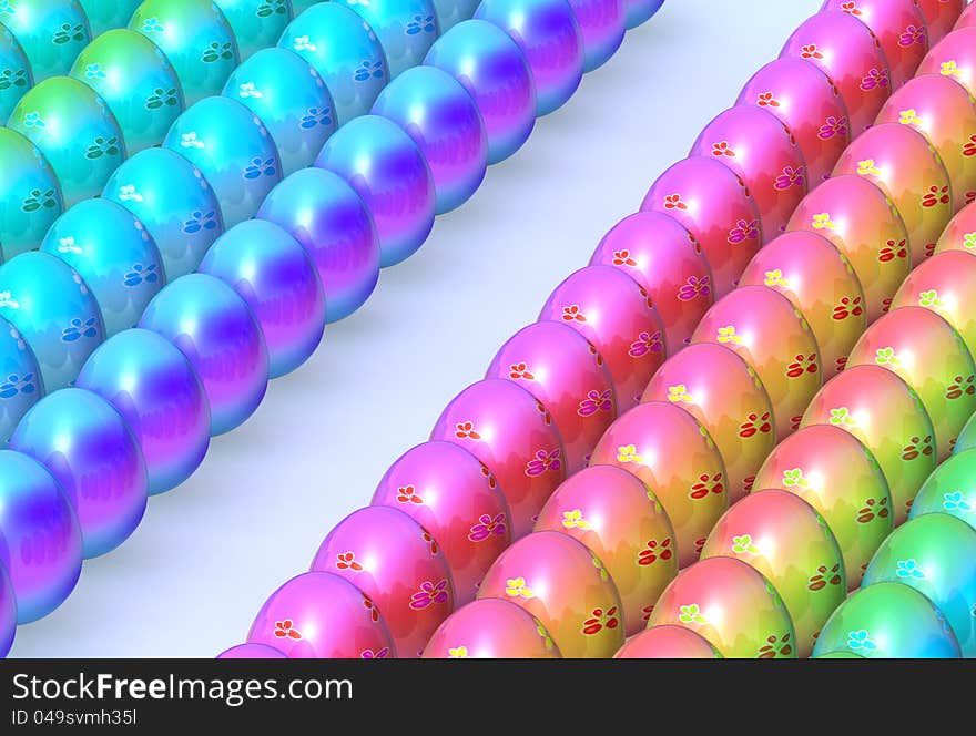 Colorful, Easter eggs, a top view