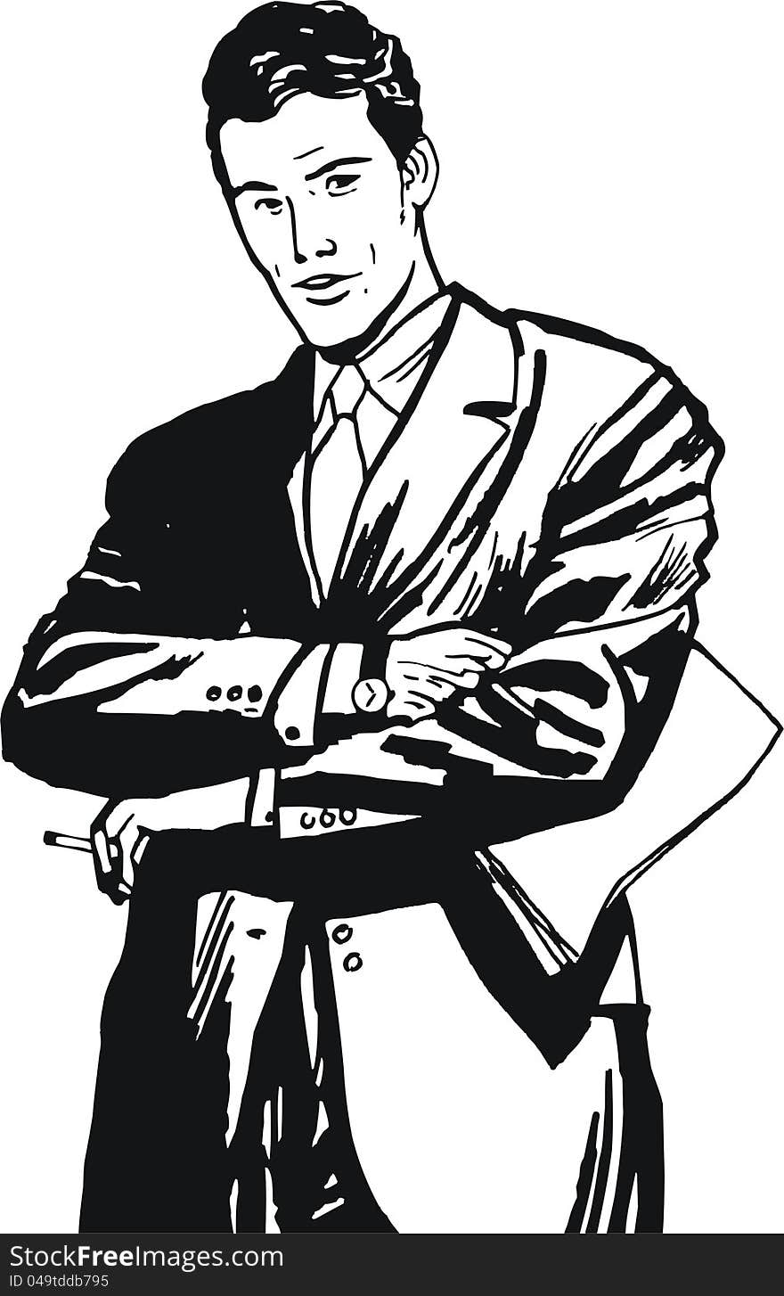 Illustration of a businessman, drawn in comic style