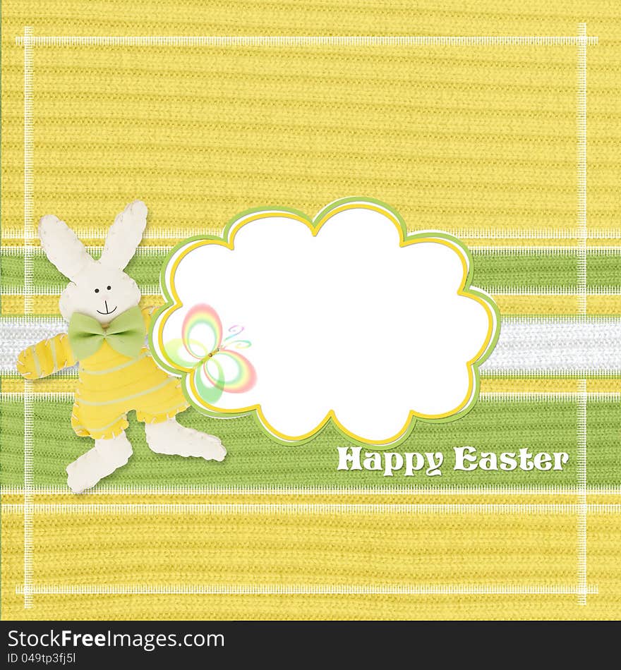 Easter Greeting Card With Rabbit