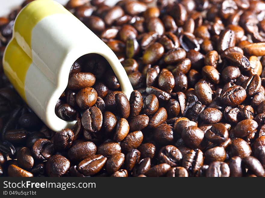 Brown coffee, background texture, close-up as background