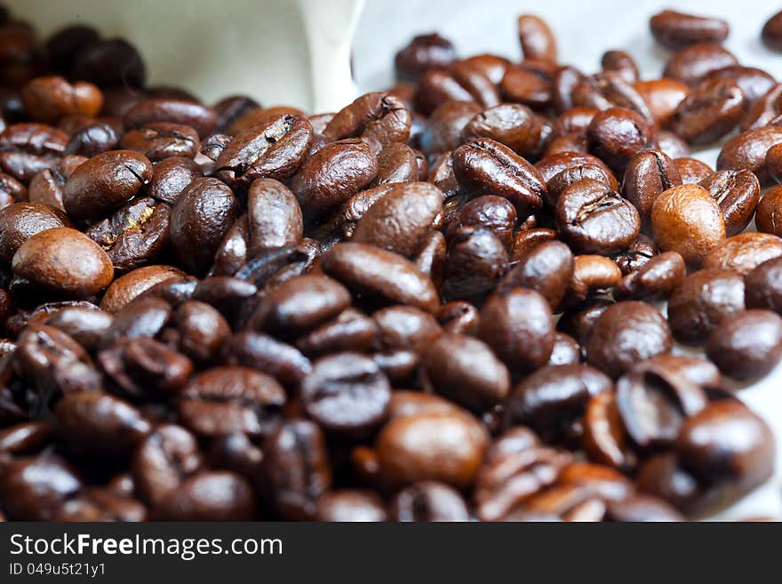 Brown coffee, background texture, close-up