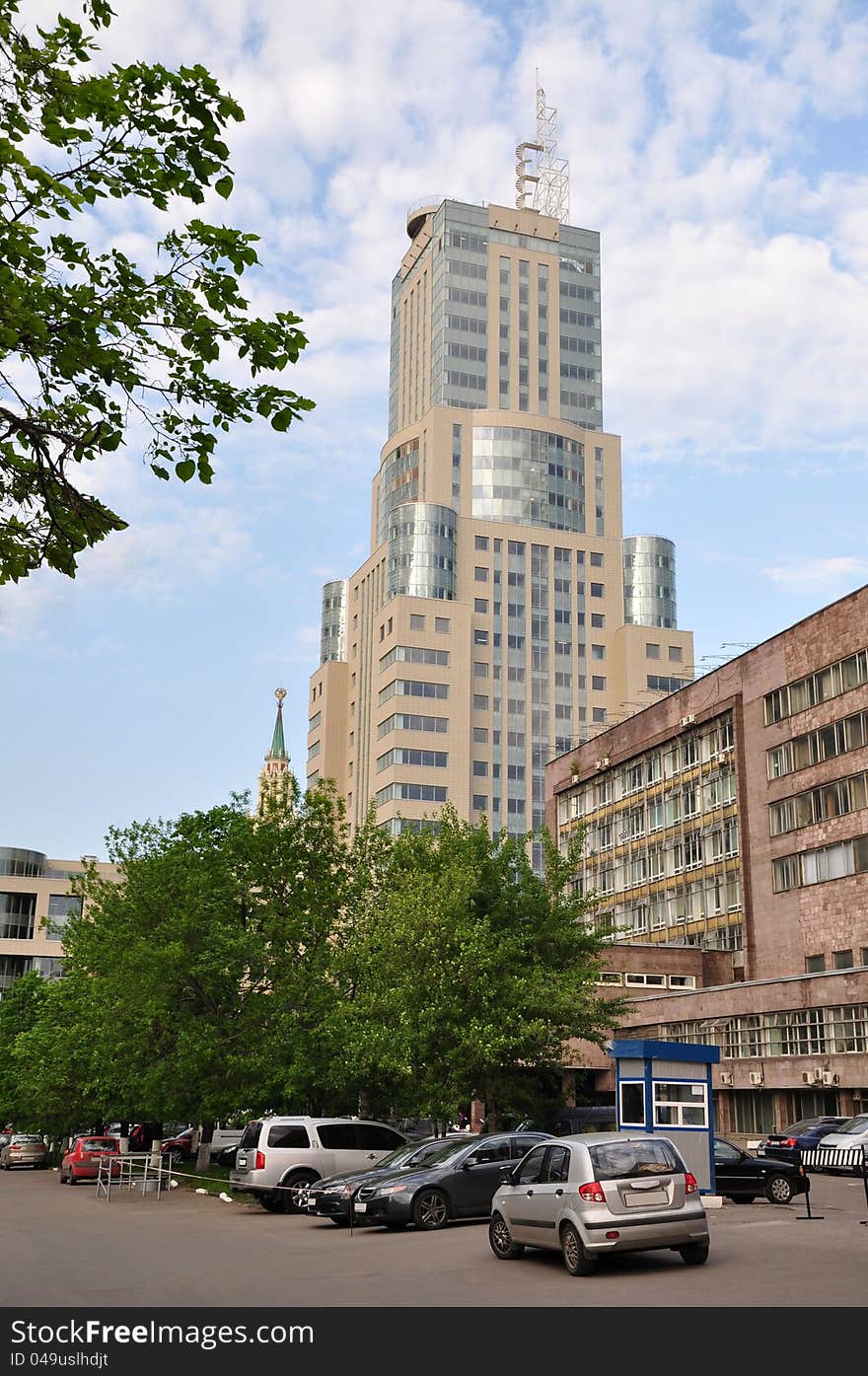 The new skyscraper in Moscow. City landscape.