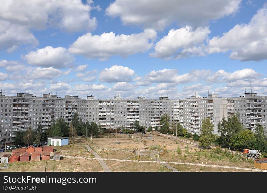 The city of nizhny novgorod. Prefabricated houses. Russia. The city of nizhny novgorod. Prefabricated houses. Russia.