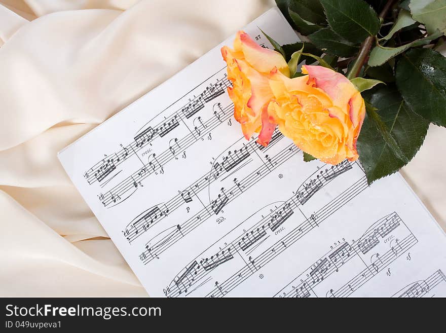 Roses on sheet music