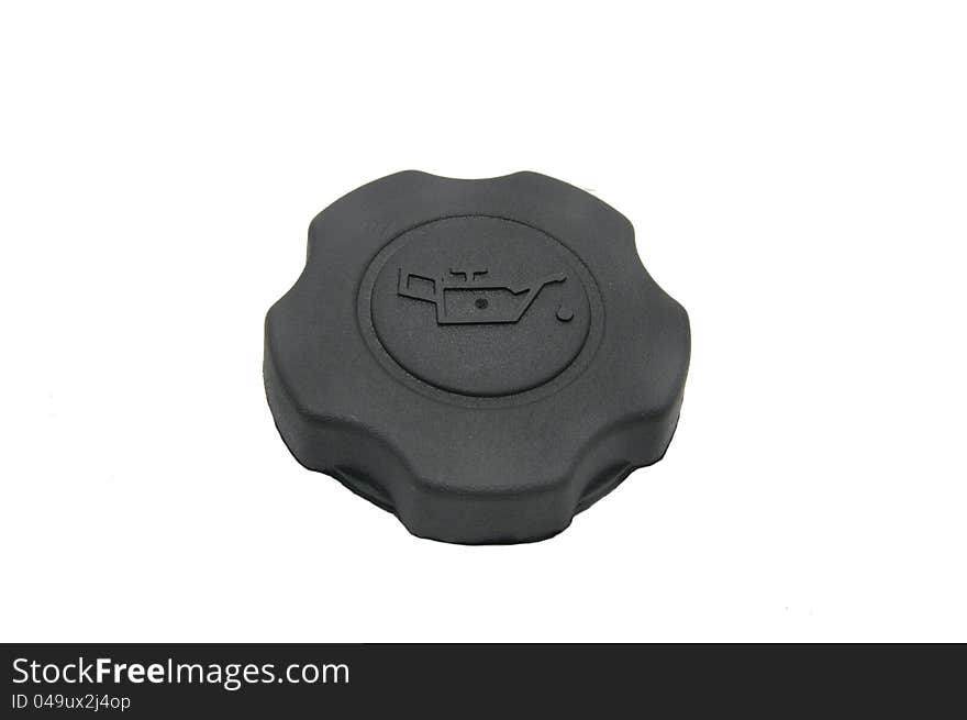 Engine oil cap on a white background. Engine oil cap on a white background