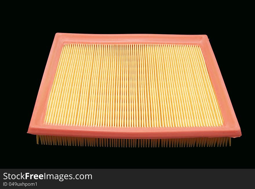 An air filter to the car on a white background. An air filter to the car on a white background